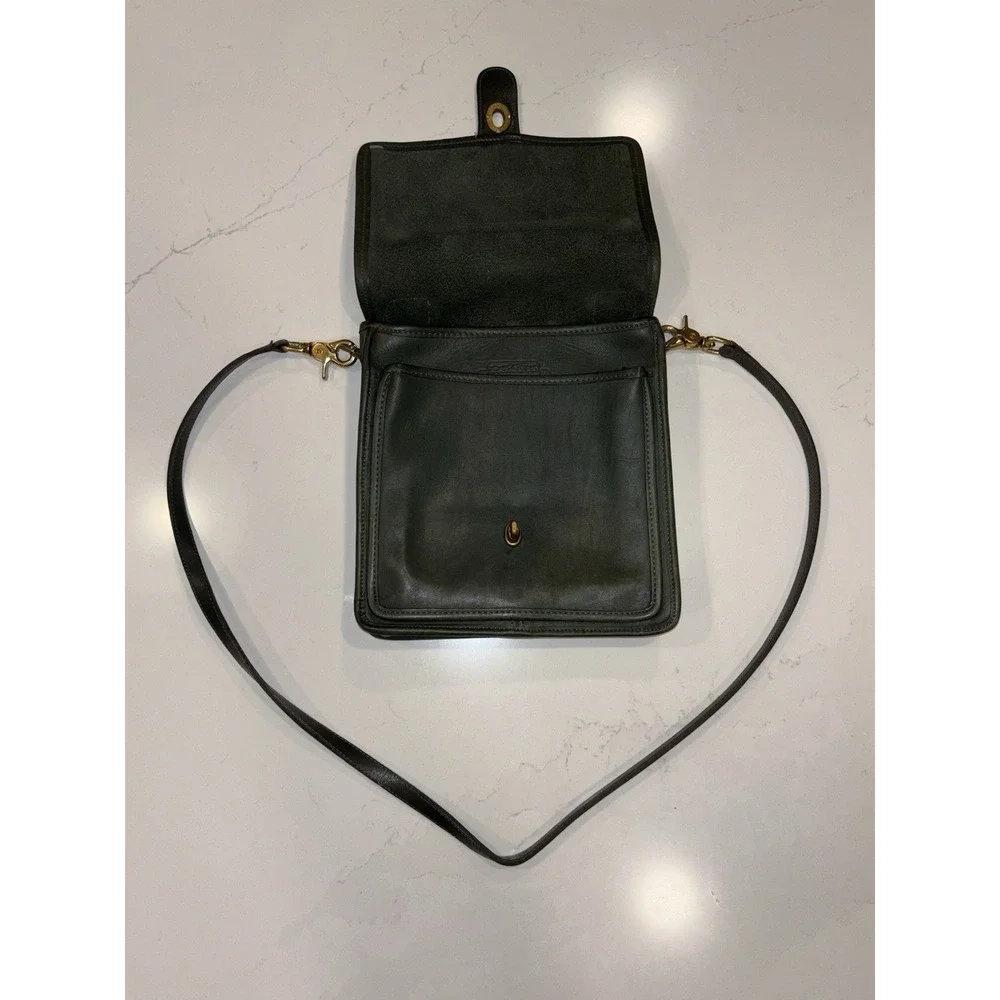 Vintage Coach Station Bag Emerald Green 9x9.5